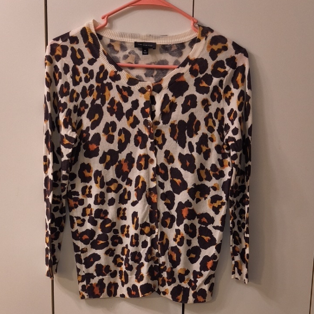 The Limited Leopard Print Button Down Cardigan Sweater Size XS LIKE NEW!